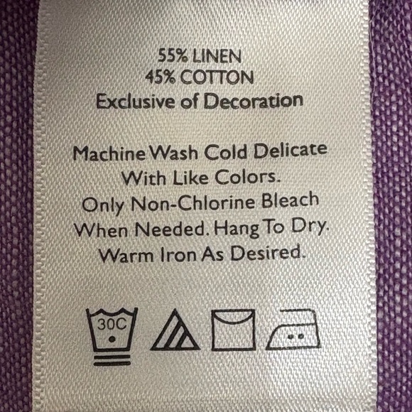 Eddie Bauer Purple 3/4 Sleeve Linen Blend Pintuck Tunic Top Size 2X - Picture 9 of 9